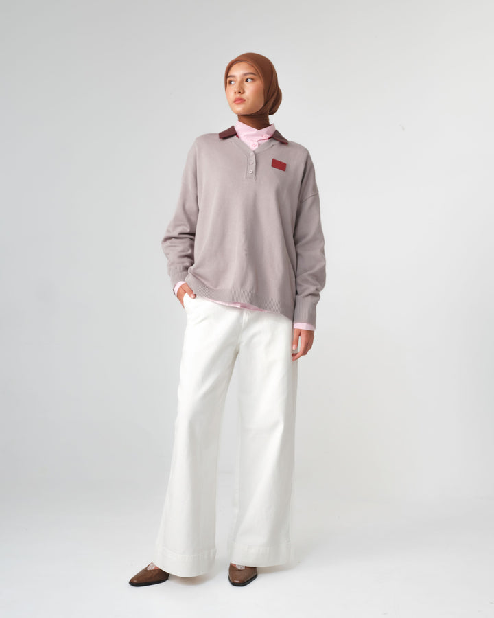 RiaMiranda x 3MONGKIS - Riel Woven Collar Knit