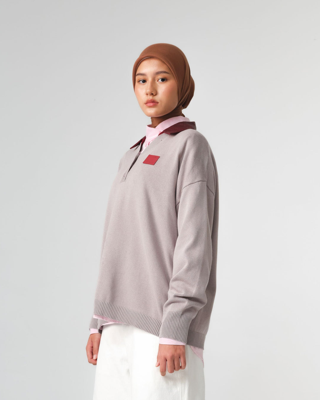 RiaMiranda x 3MONGKIS - Riel Woven Collar Knit