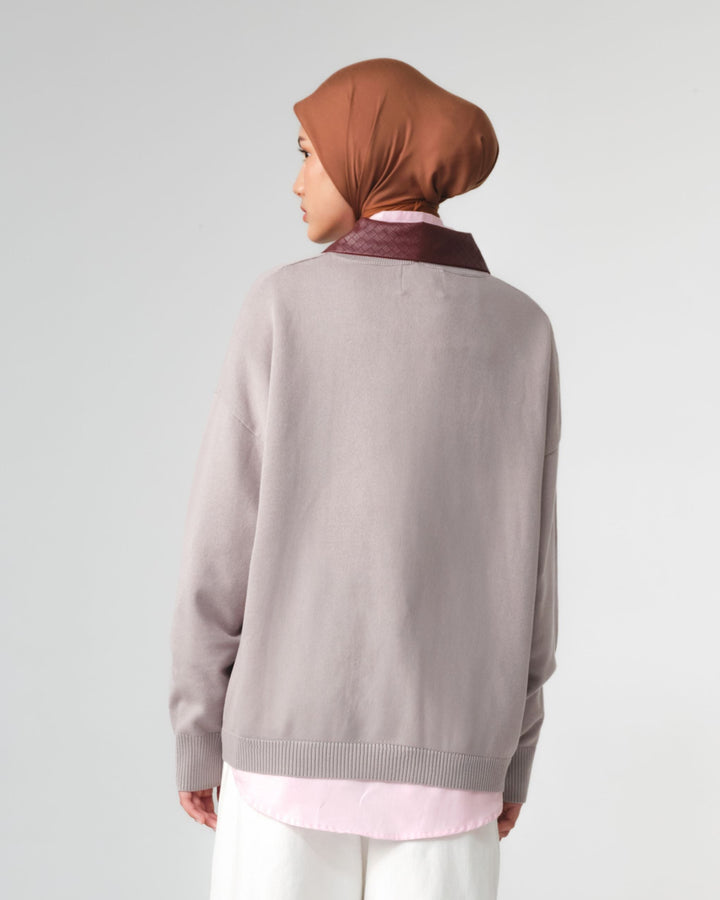 RiaMiranda x 3MONGKIS - Riel Woven Collar Knit