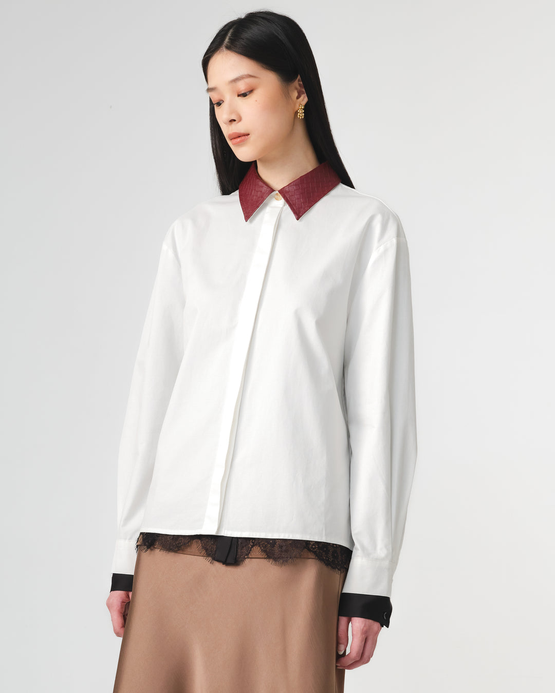 RiaMiranda x 3MONGKIS - Raia Woven Collar Shirt