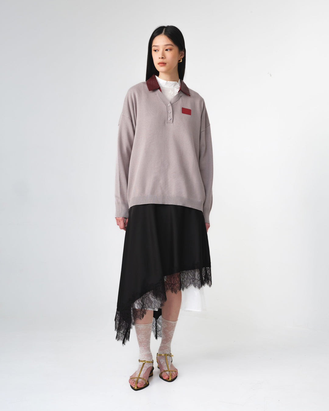 RiaMiranda x 3MONGKIS - Riel Woven Collar Knit