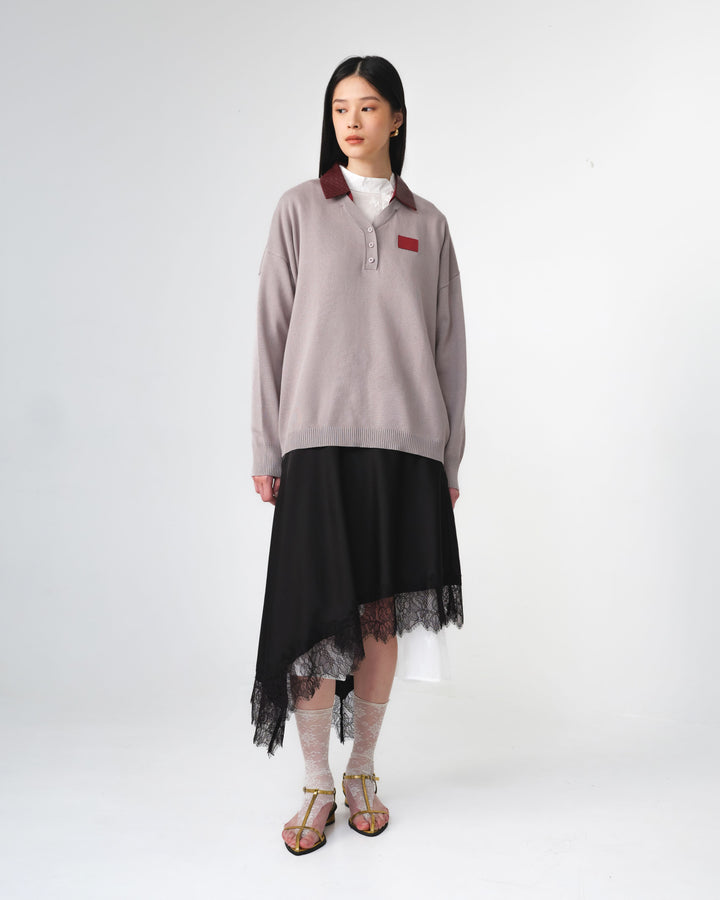RiaMiranda x 3MONGKIS - Riel Woven Collar Knit